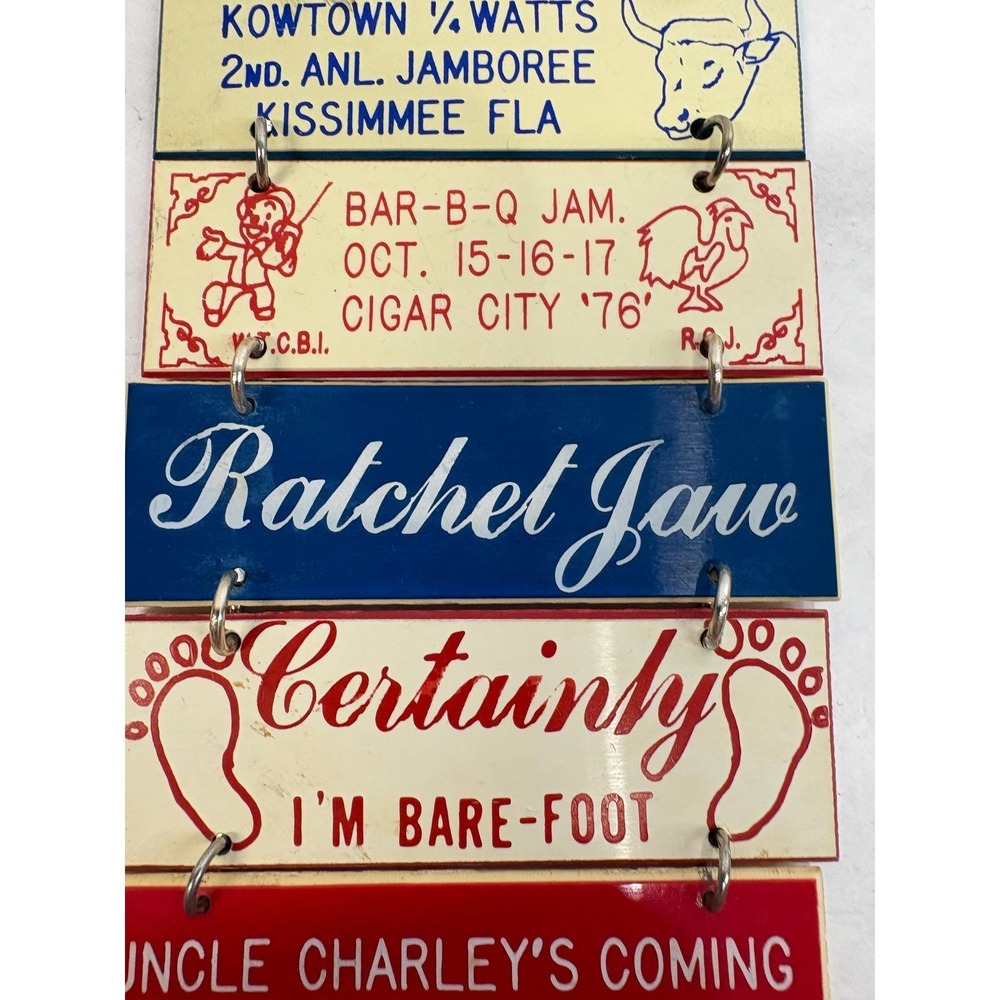 Vintage 1976 CB Radio Badge Ladder Pin Cigar City Mini Jam Ratchet Jaw 10.5 Inch